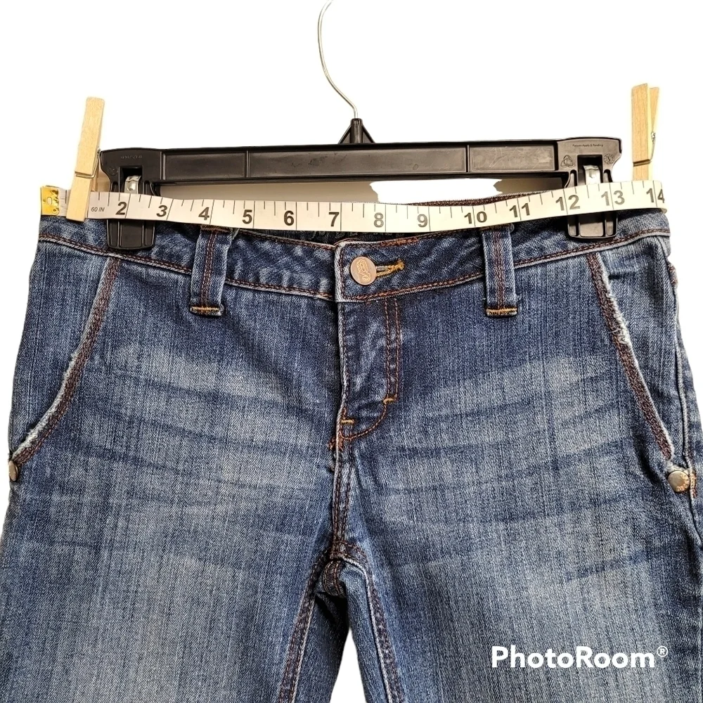 Decree Blue Jean‎ Denim Flap Back Pocket Bermuda Long Shorts Size 3